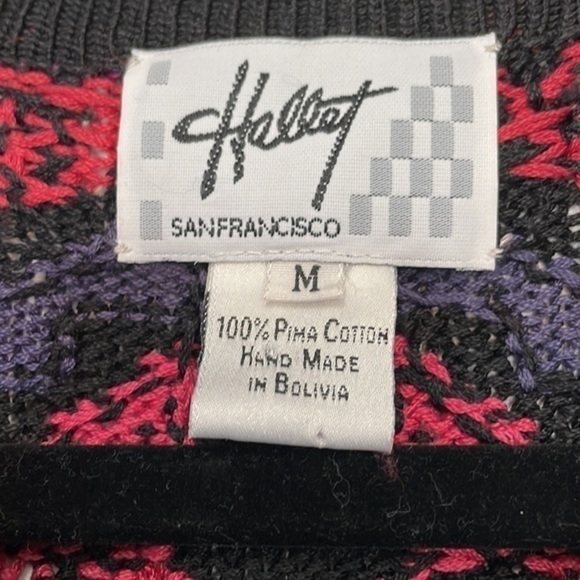 Hallet San Francisco Colorful Unique Sweater 100% Pima Cotton Size Medium‎ (M) - Picture 8 of 8